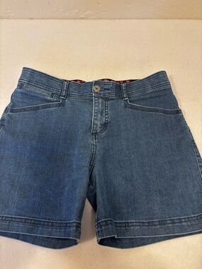 Lee Sinfully Soft Denim Shorts Sz 10 Stretch Mid Rise Blue
